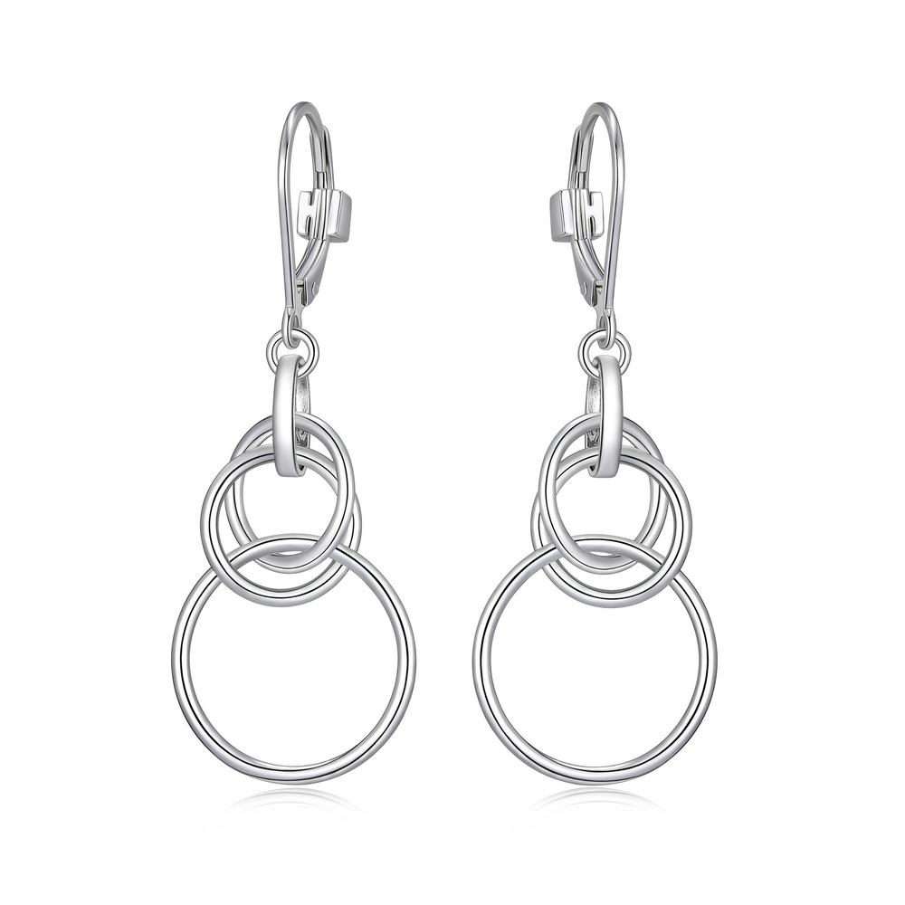 Silver circle dangling earrings - R2LCG8A003 - Elle