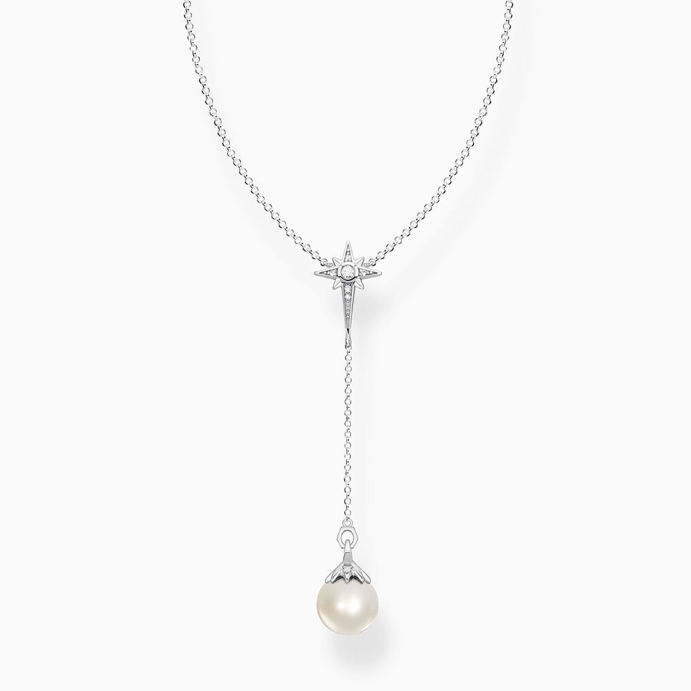 Collier étoile, argent, perle, zircons - KE1968-167-14-L45V - Thomas Sabo