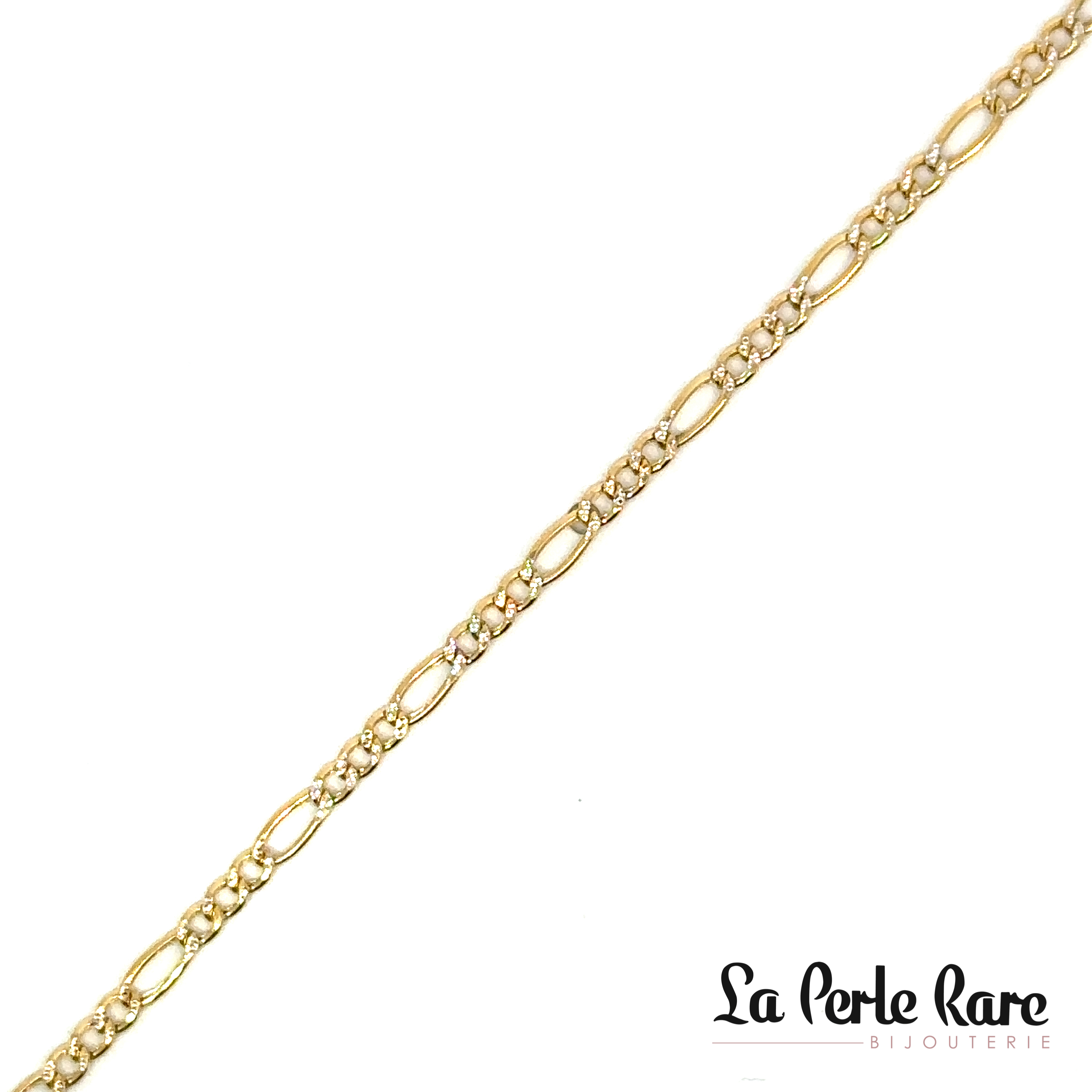 Figaro bracelet, two-tone gold (yellow/white) - LPR-2360-7 - Exclusivity