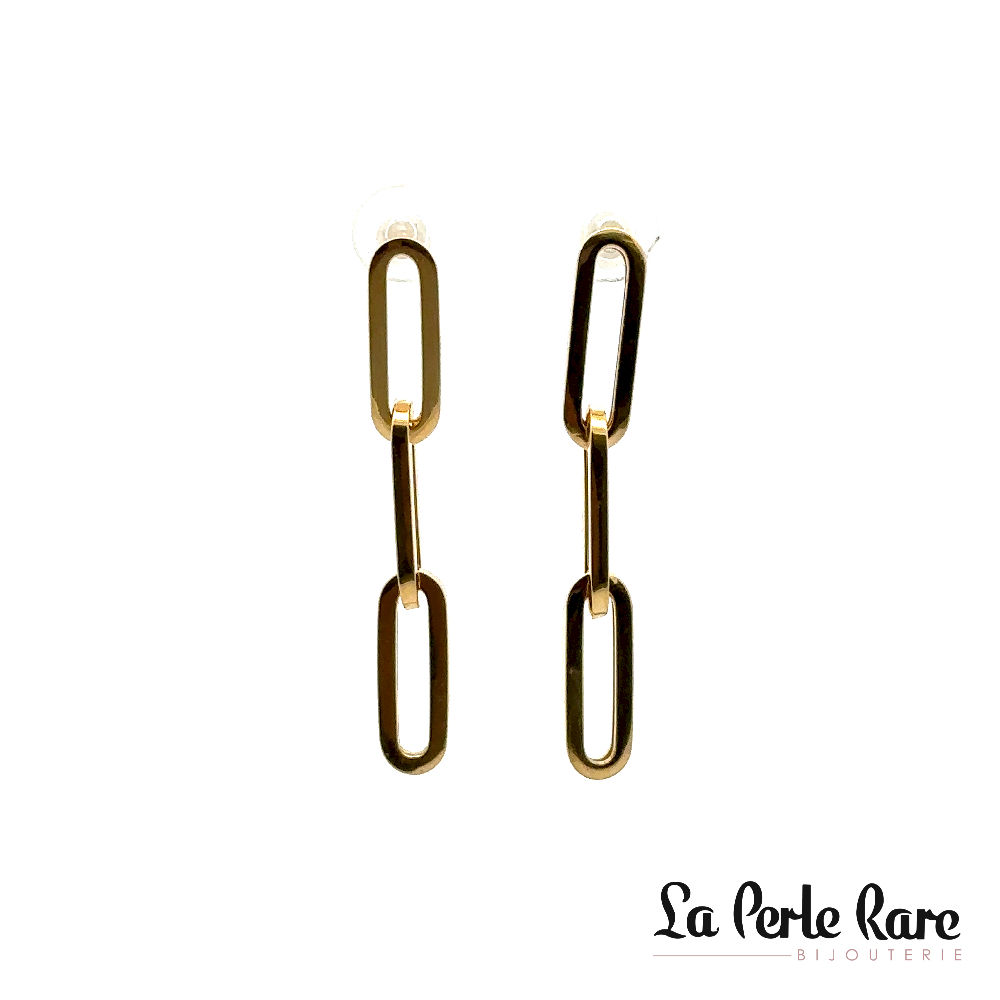 Boucles d'oreilles pendantes or jaune 10 carats - LPR-2411 - Exclusivités