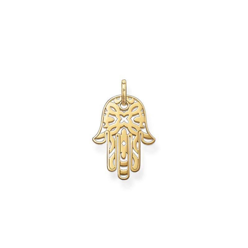 Golden hand pendant