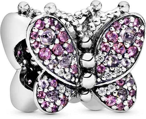 Bille papillon pavé, cristaux roses et cz incolores - 797882NCCMX - Pandora