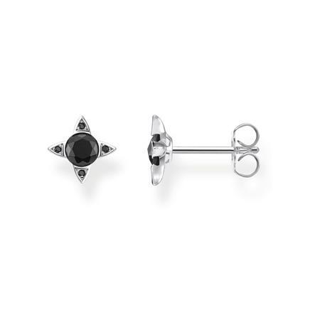 Silver fixed earrings with black zirconium - H2086-643-11 - Thomas Sabo