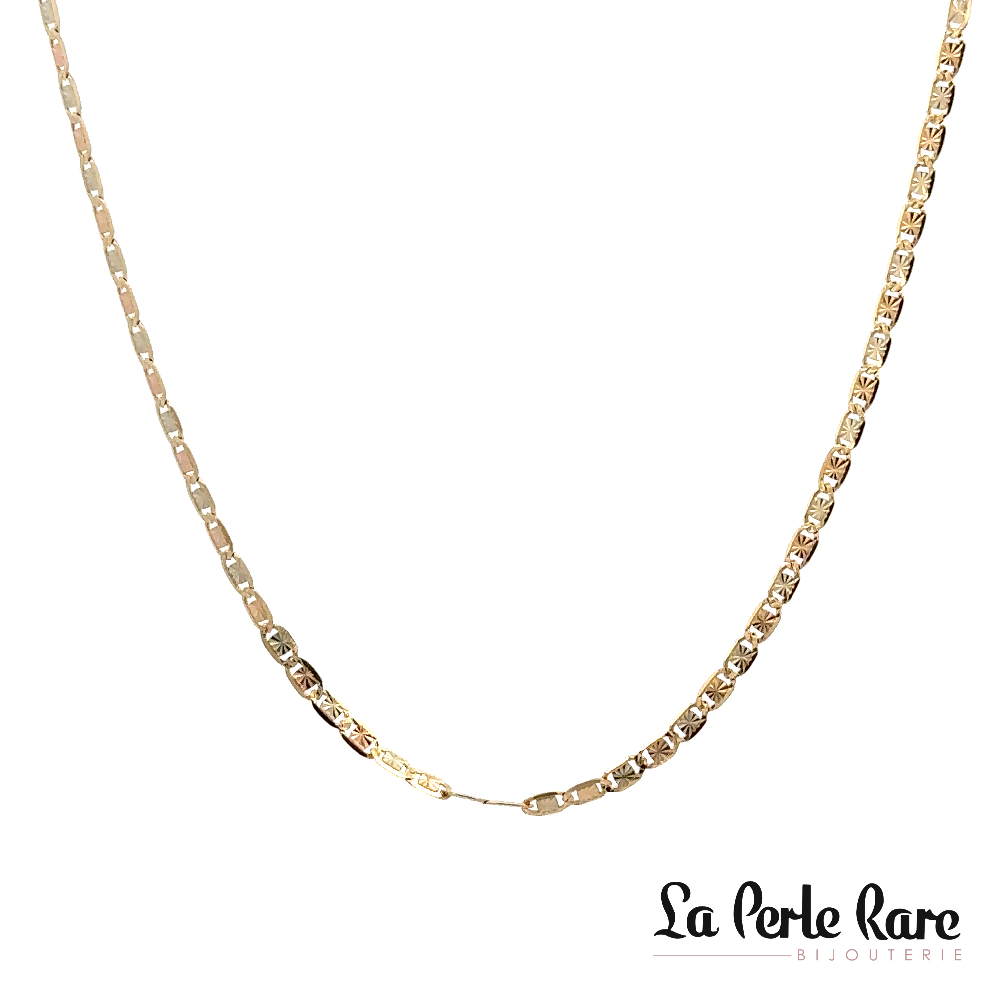 Chaîne or 3 tons (jaune/blanc/rose) 10 carats - LPR-2478-16 - Exclusivité