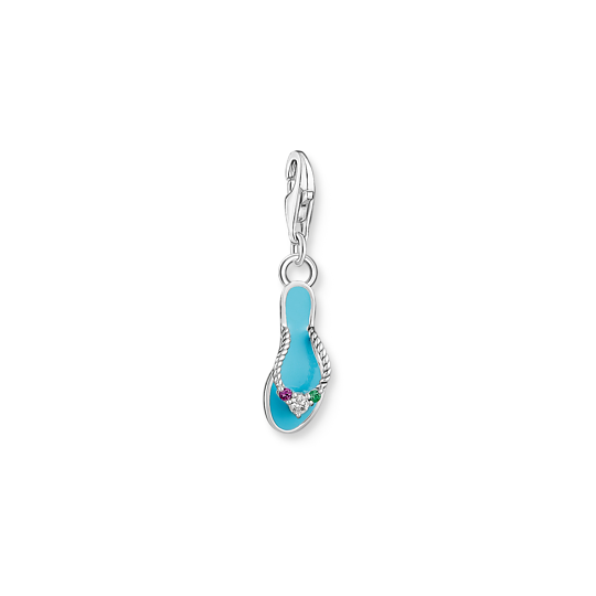 Charm sandale, argent, émail turquoise, zircons multicolores - 2025-914-7 - Thomas Sabo