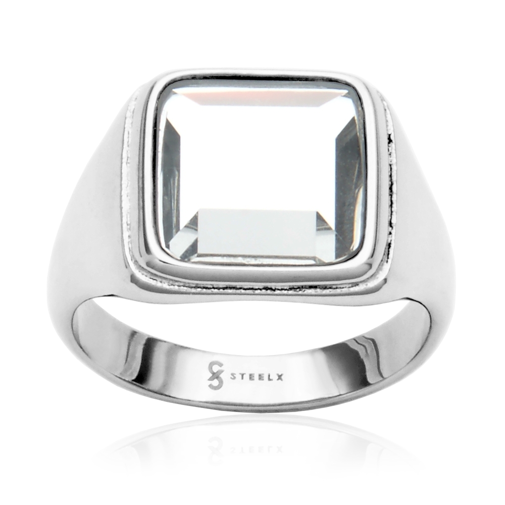 Bague acier. zircon - T4XF310180 - Steelx