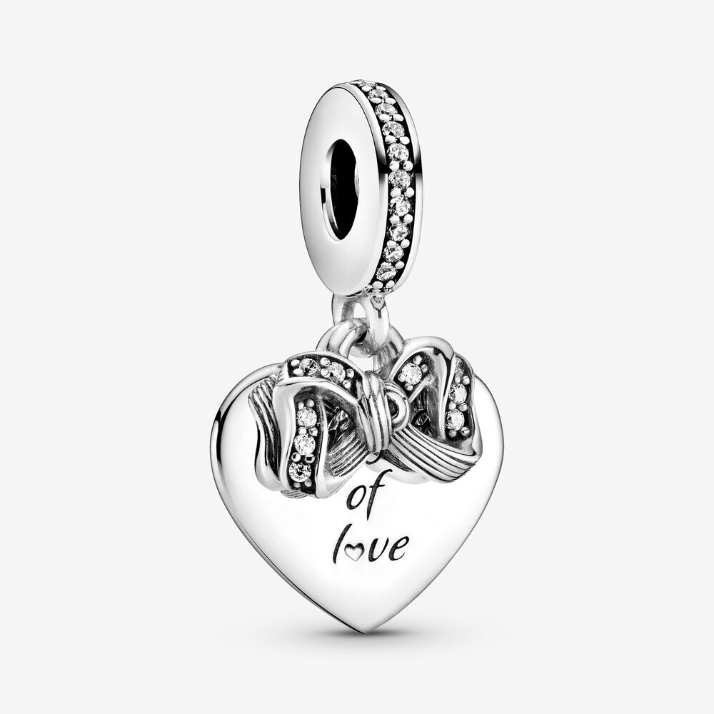 Bille coeur noeud et amour, cz incolores - 799221C01 - Pandora