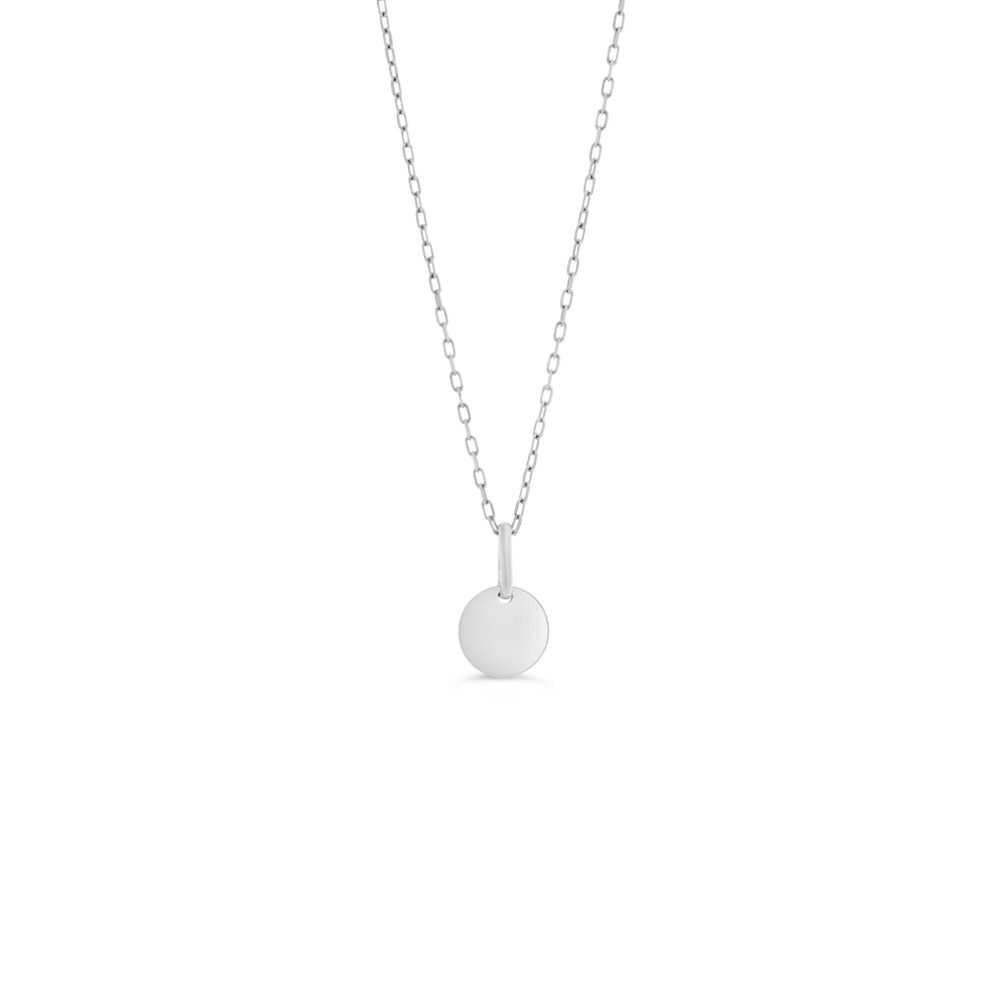 Pendentif rond gravable, or blanc - 6167A - Exclusivités