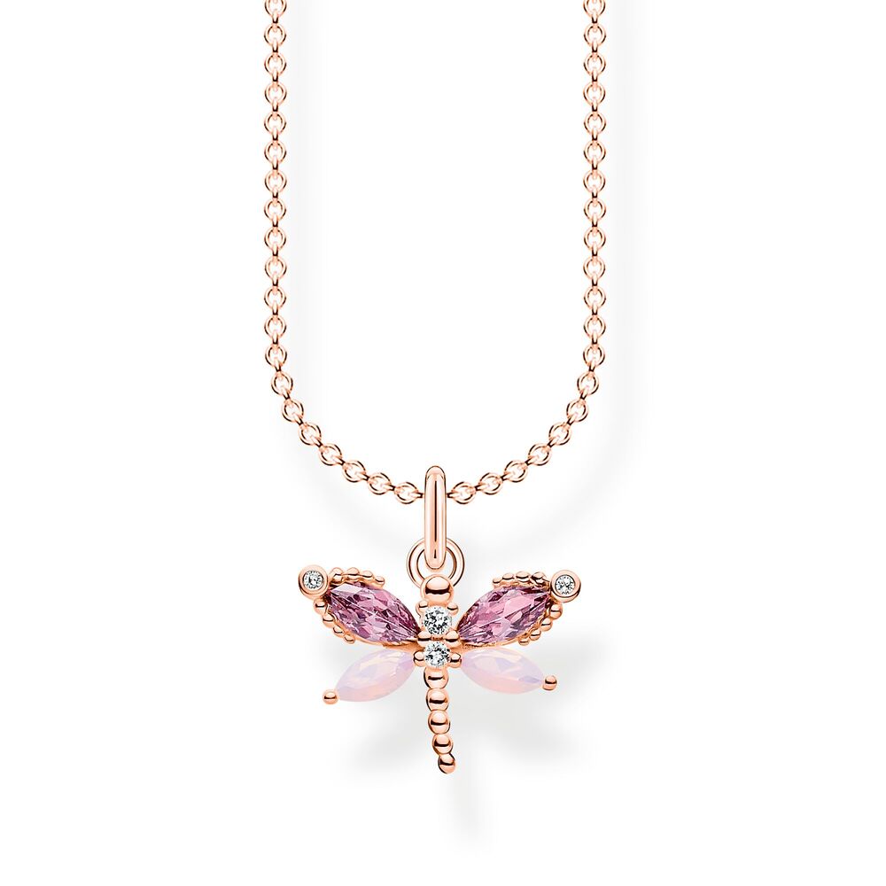 Rose silver dragonfly chain