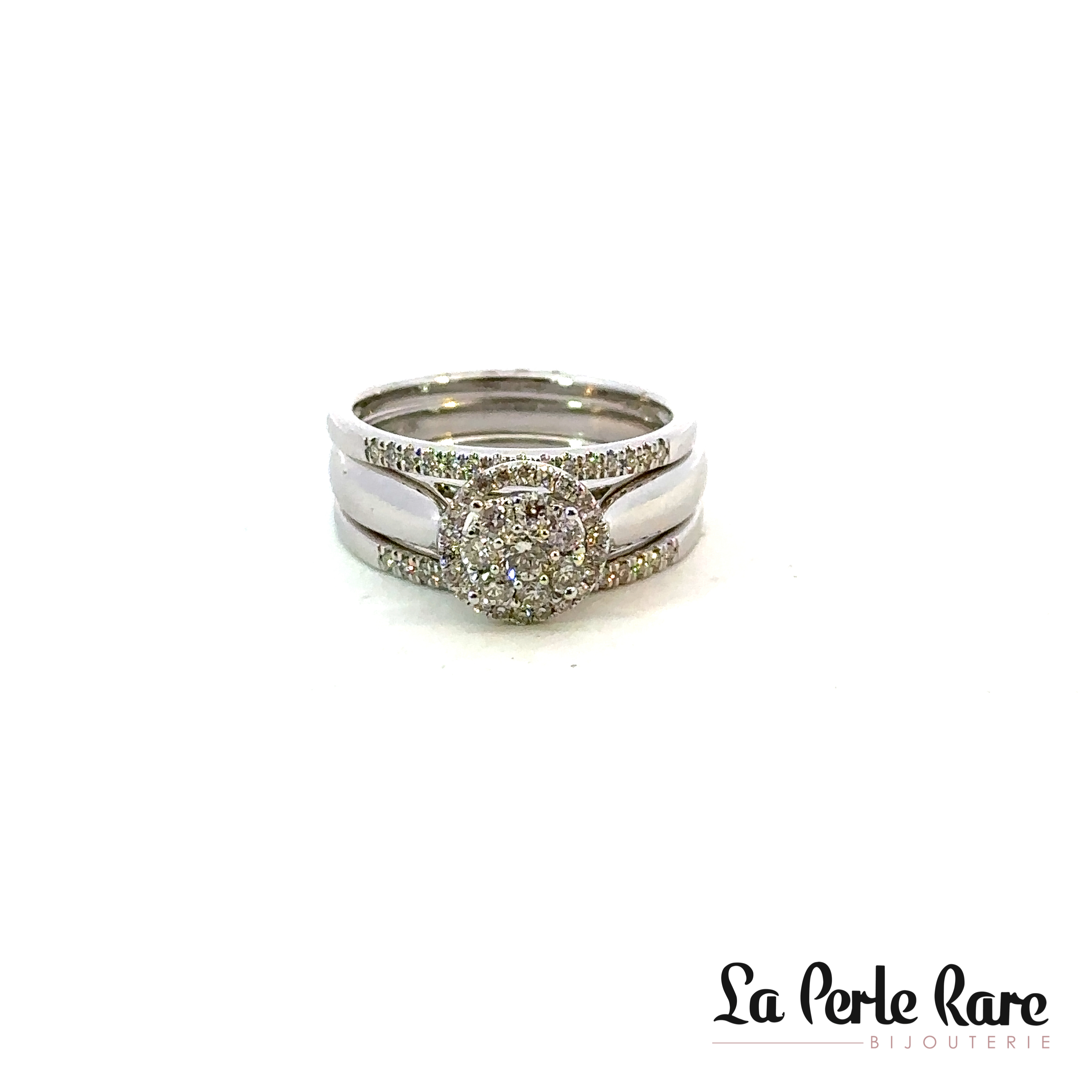 White gold women's ring featuring a total of 50 points of diamonds - SKR18089-50W - Exclusivity