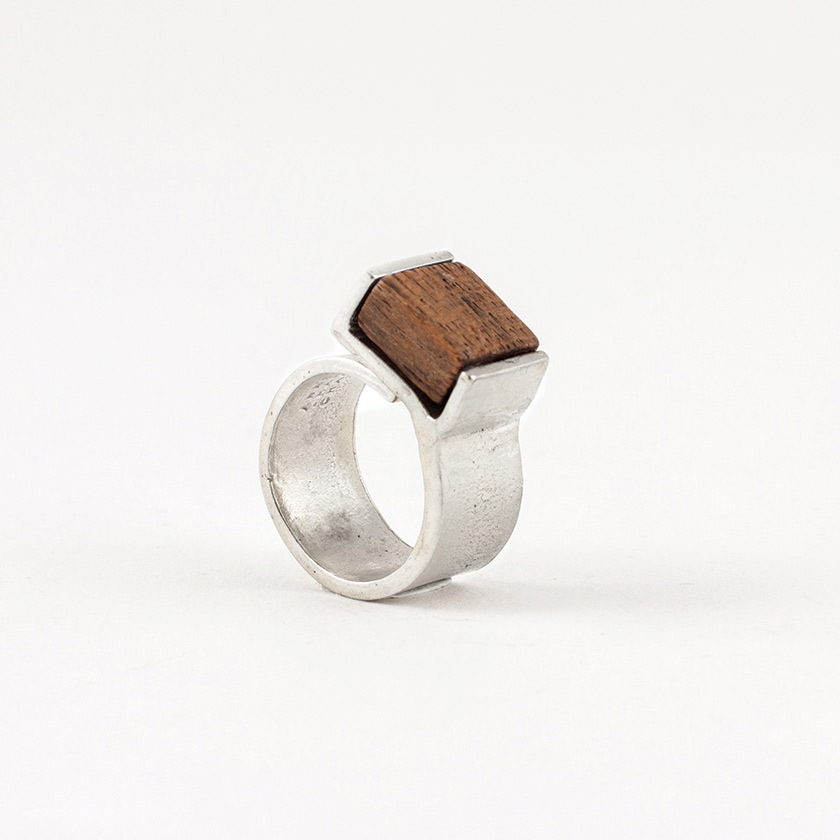 Bague ajustable étain bois - BELLO-BOIS - Anne-marie Chagnon