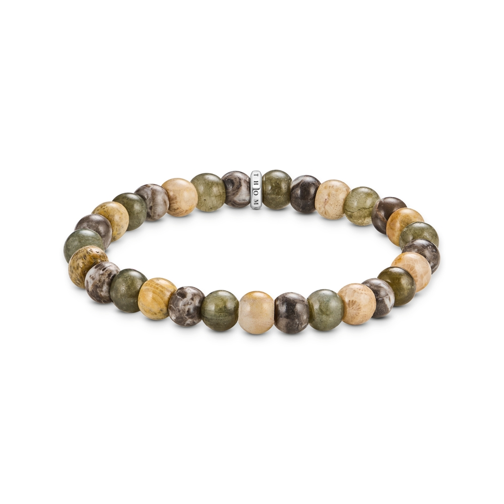 Bracelet argent, labradorite, jaspe 9 millimètres - A2196-353-7-L19 - Thomas Sabo