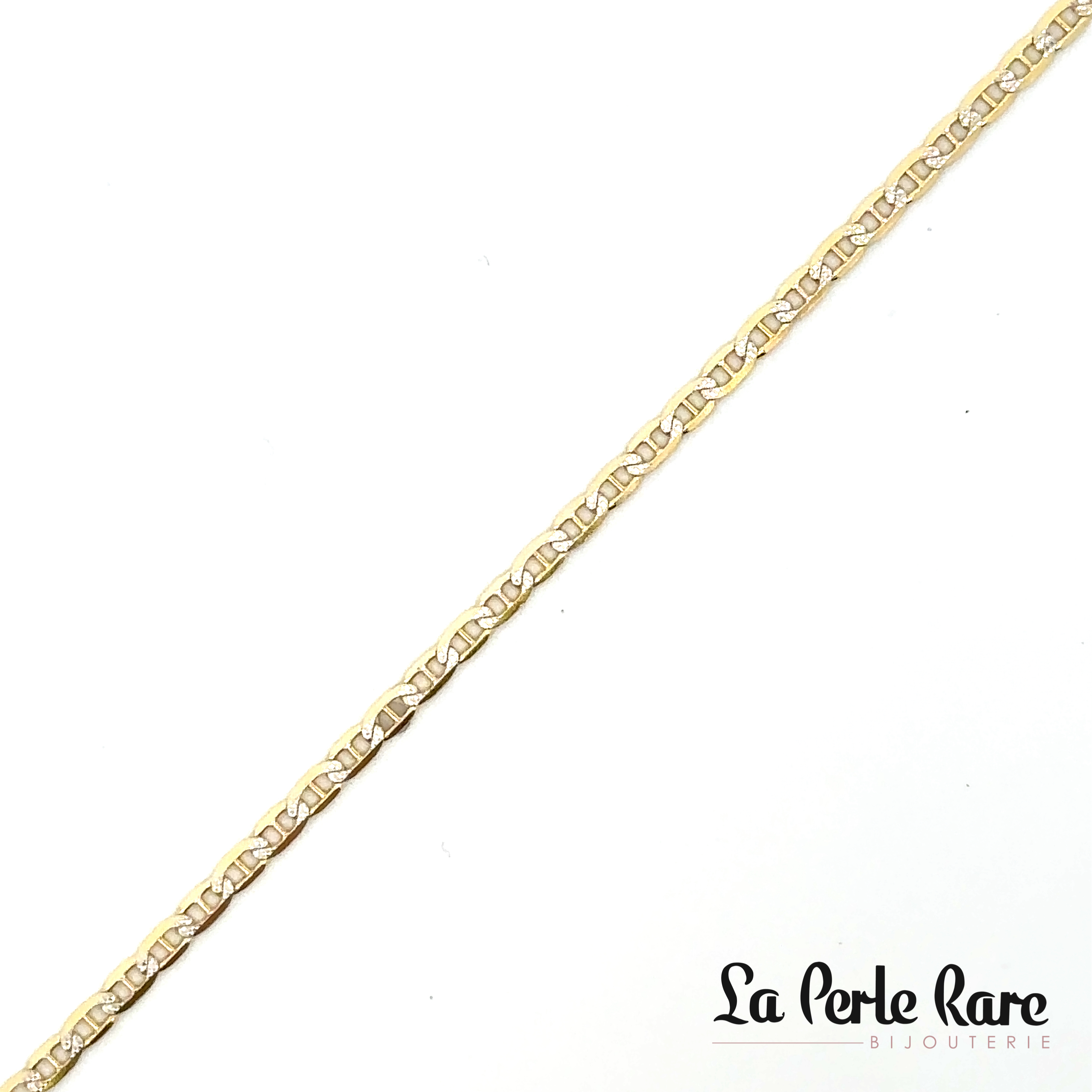 Two-tone (yellow/white) gold anklet chain - LPR-2354-10 - Exclusivity