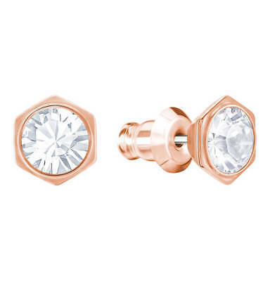 Rose metal, crystal fixed earrings - 5371199 - Swarovski