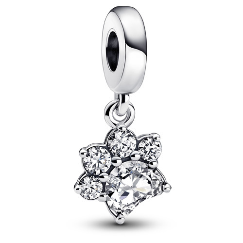 Bille empreinte de patte scintillante, argent, zircons - 792247C01 - Pandora