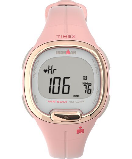 Montre ironman heartfit, silicone rose, acier rosé