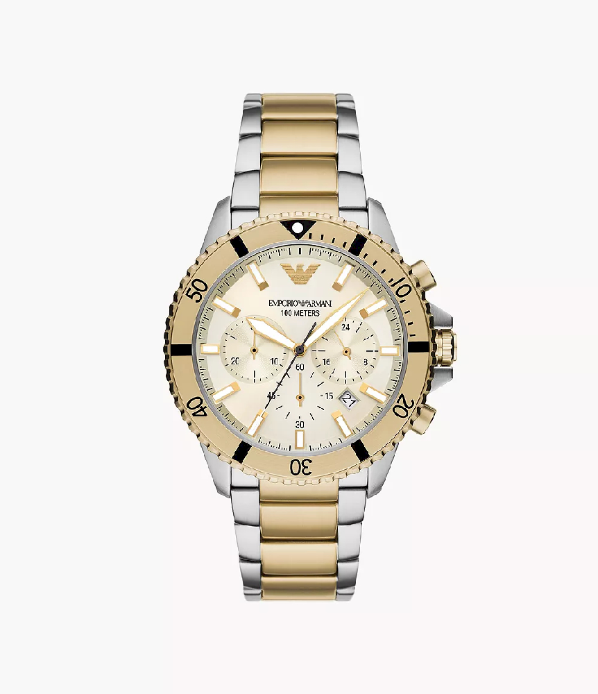 Emporio Armani World Explorer two-tone stainless steel chronograph watch. - AR11606 - Emporio Armani