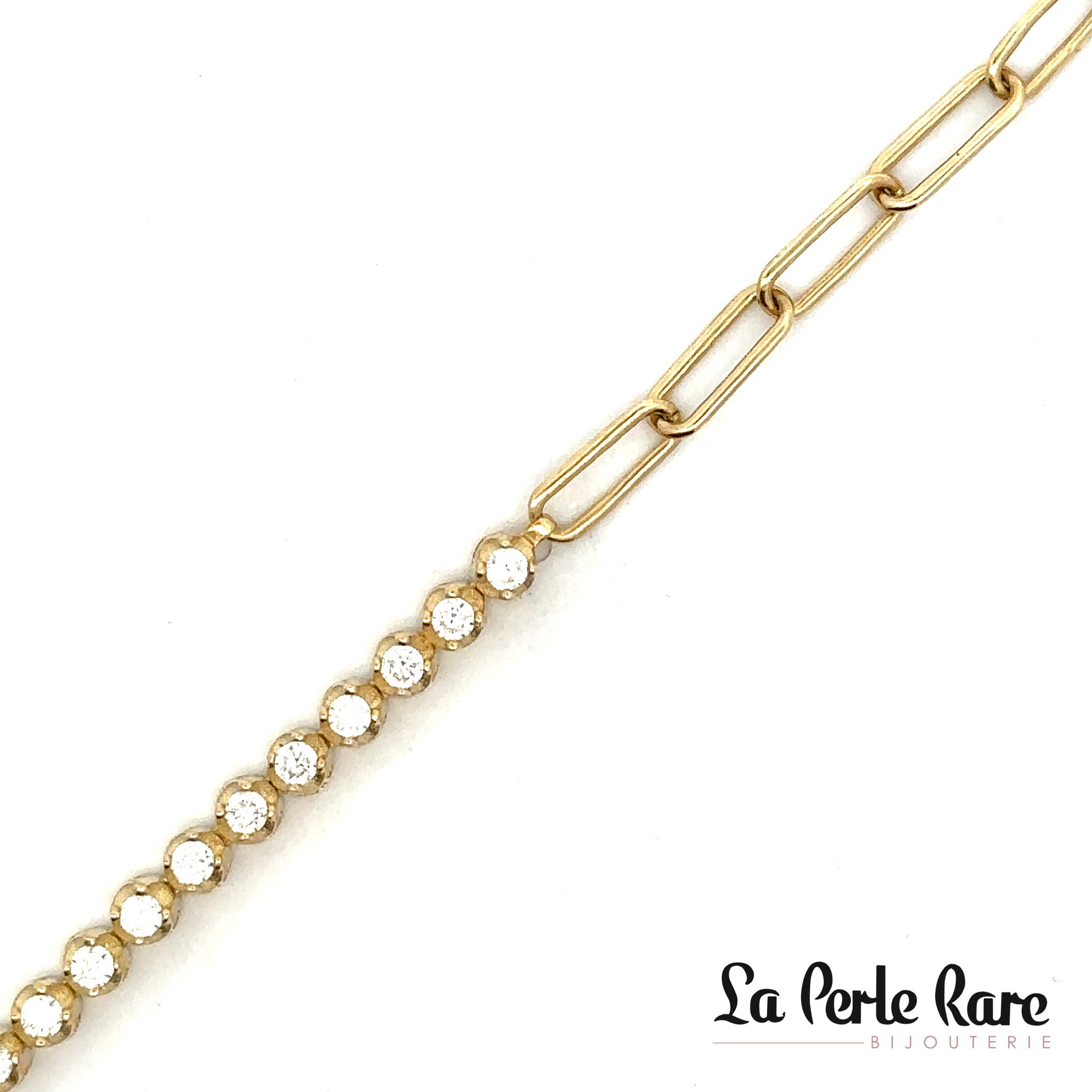 Yellow gold bracelet, cubic zirconia - TT-104 - Malo