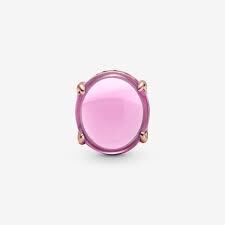 Bille cabochon ovale, cristaux et saphir synthétique rose pandora rose - 789309C02 - Pandora