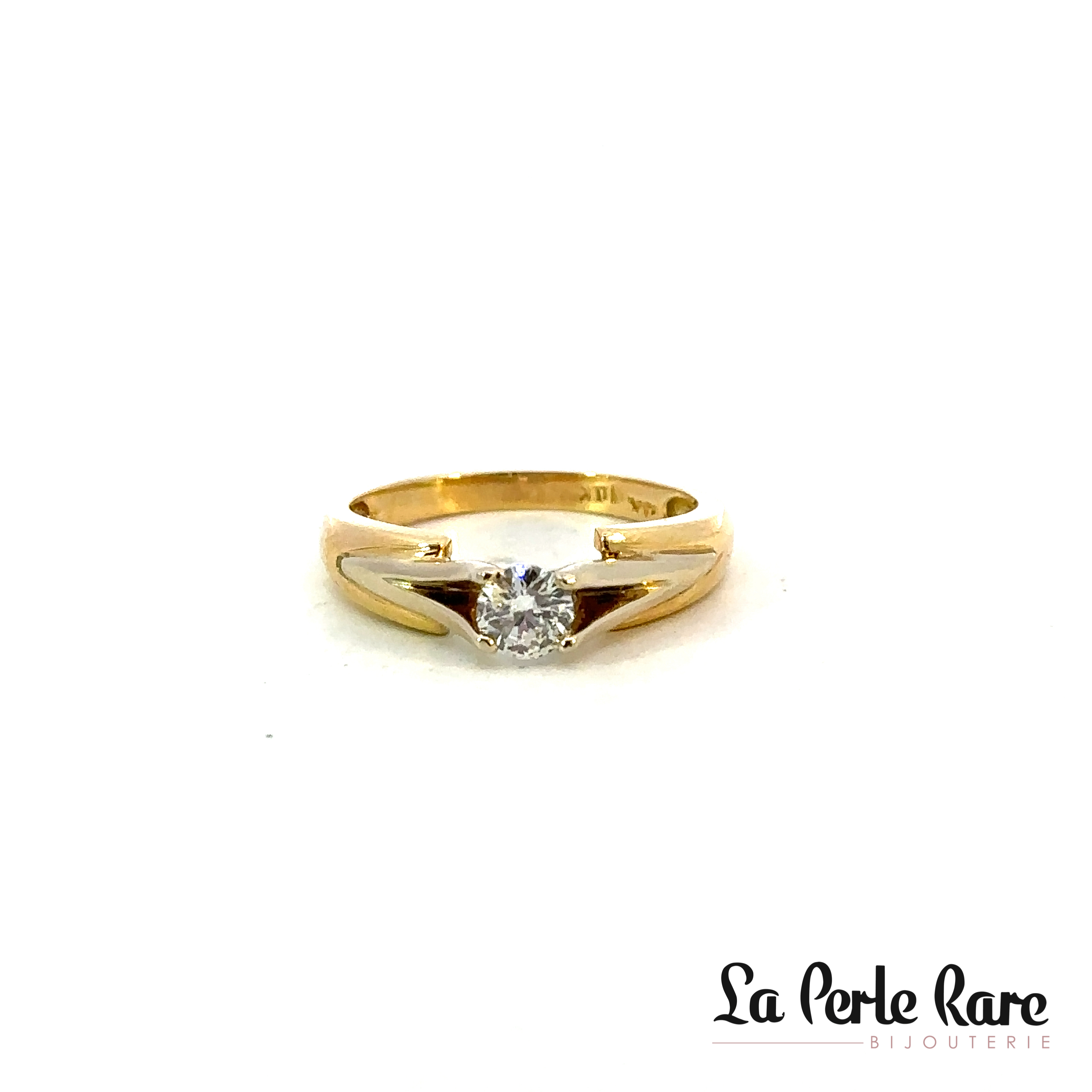 Yellow gold ring with 35 points of diamond - R485-D - Exclusivity