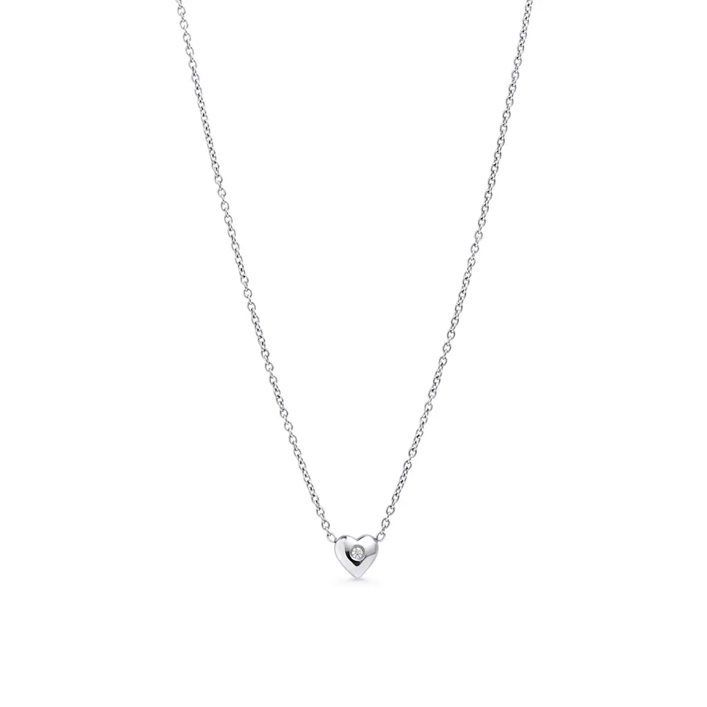 Collier coeur Maja, acier, zircon - T323P005AR - Mia