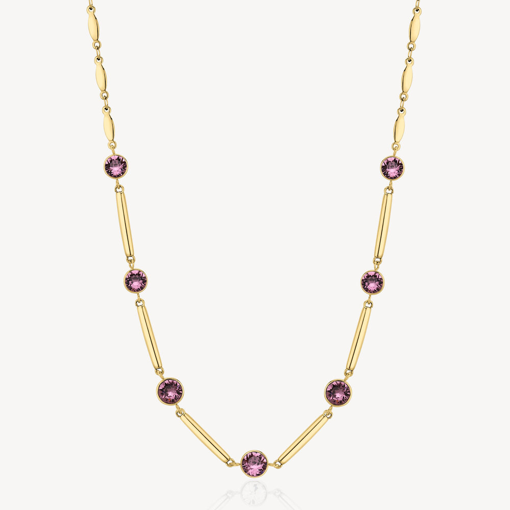 Collier acier doré, cristaux Swarovski mauves - BFF159 - Brosway Italia