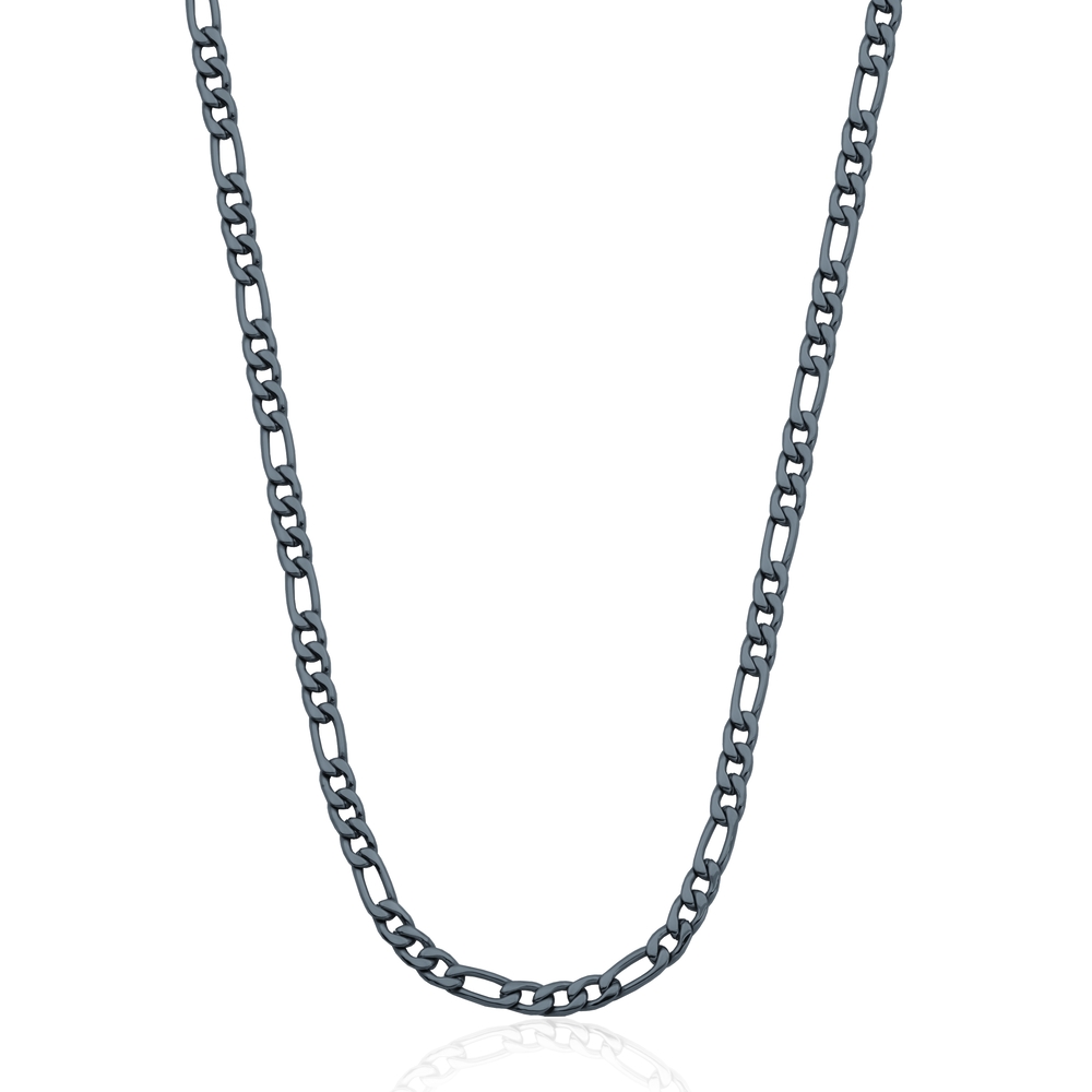 24 in anthracite, steel figaro chain - T0XD780524 - Steelx