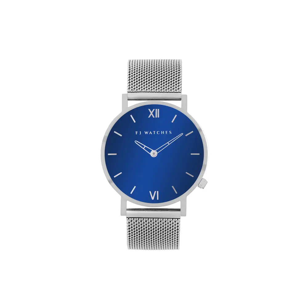 Montre atlantique, acier, fond bleu