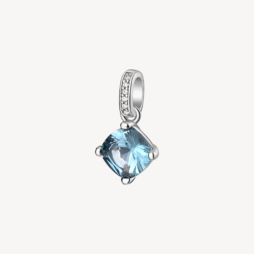 Rhodium-plated sterling silver pendant with white and blue cubic zirconia. - FCL18 - Brosway Italia