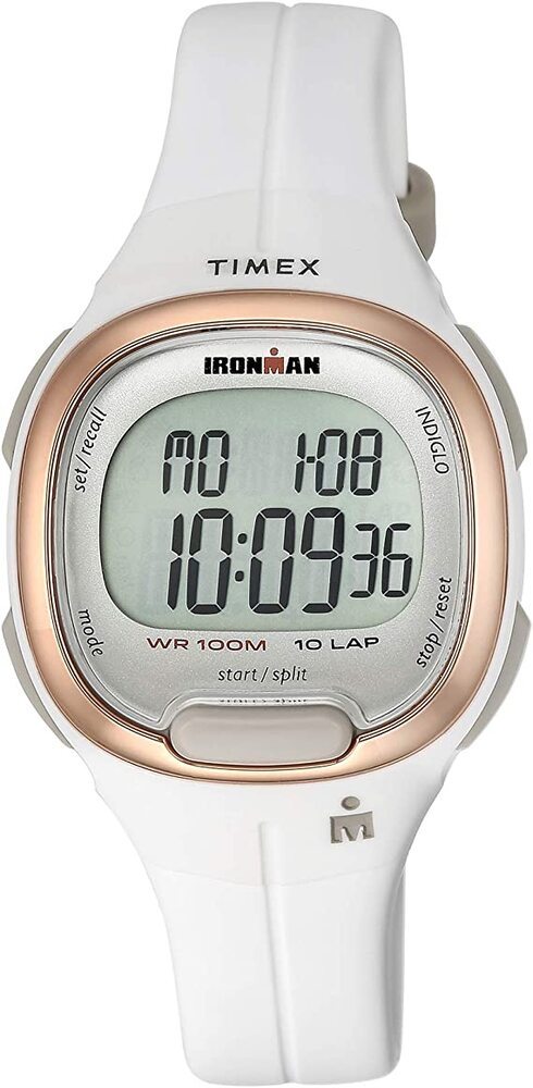 Montre ironman, silicone blanc, acier 2 tons (blanc/rose)