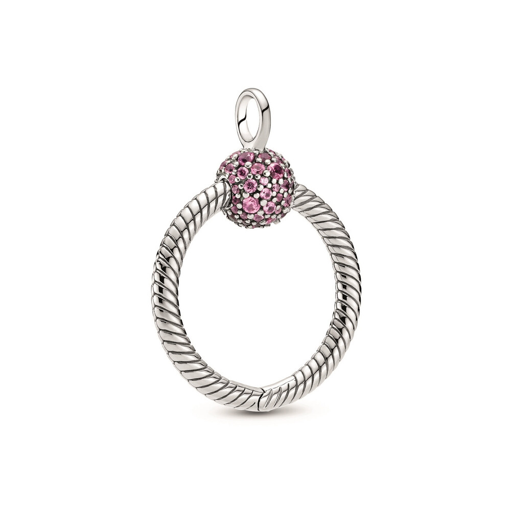 Pendentif O, argent, cristaux roses - 399097C02 - Pandora