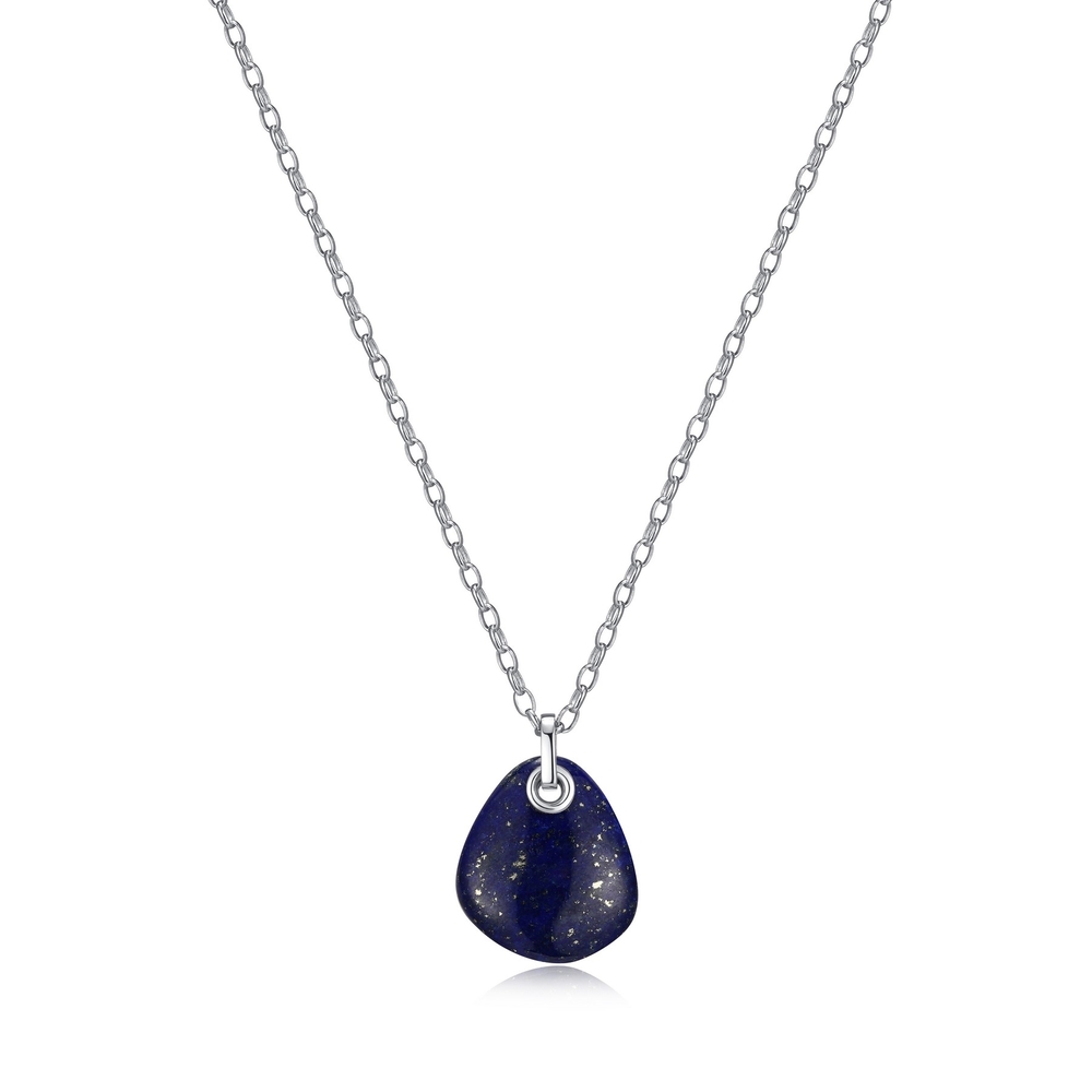 Pendentif argent rhodié, lapis lazuli - R0LBWT2946 - Elle