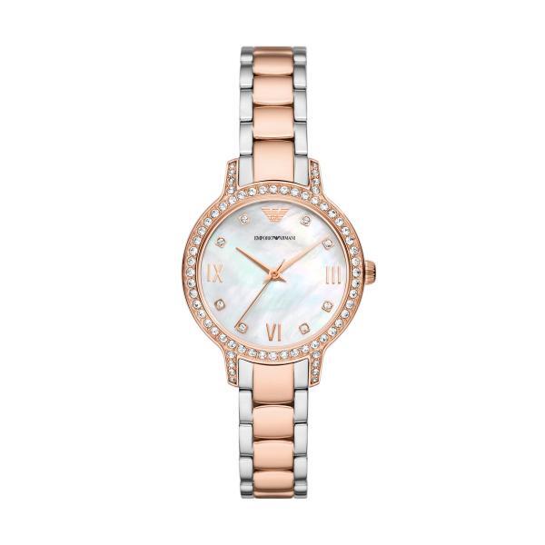 Two-tone rose gold women's watch with a mother-of-pearl dial - AR11499 - Emporio Armani