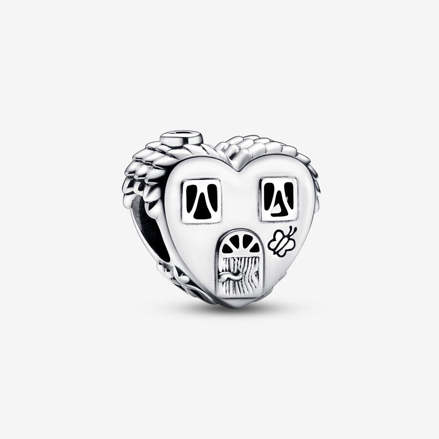 Bille coeur maison remplie de joie, argent, émail blanc - 792249C00 - Pandora