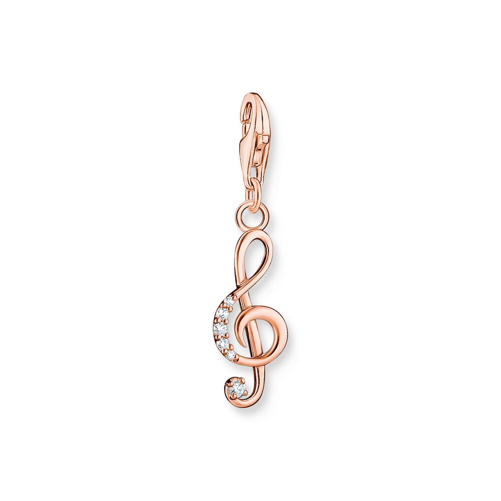 Charm clé de sol, argent rosé, zircons - 1899-416-14 - Thomas Sabo