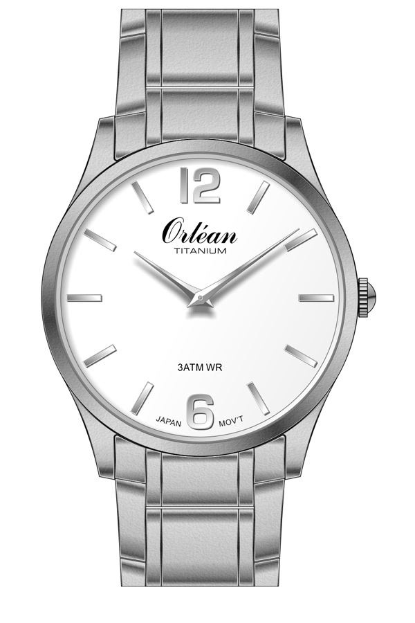 Montre pour homme en titanium, cadran blanc - ME3442 - Orlean