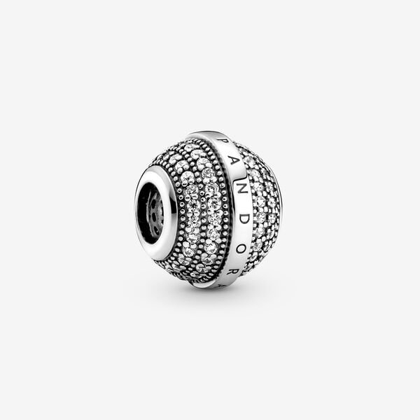 Bille en pavé avec logo, zircons incolores - 799489C01 - Pandora