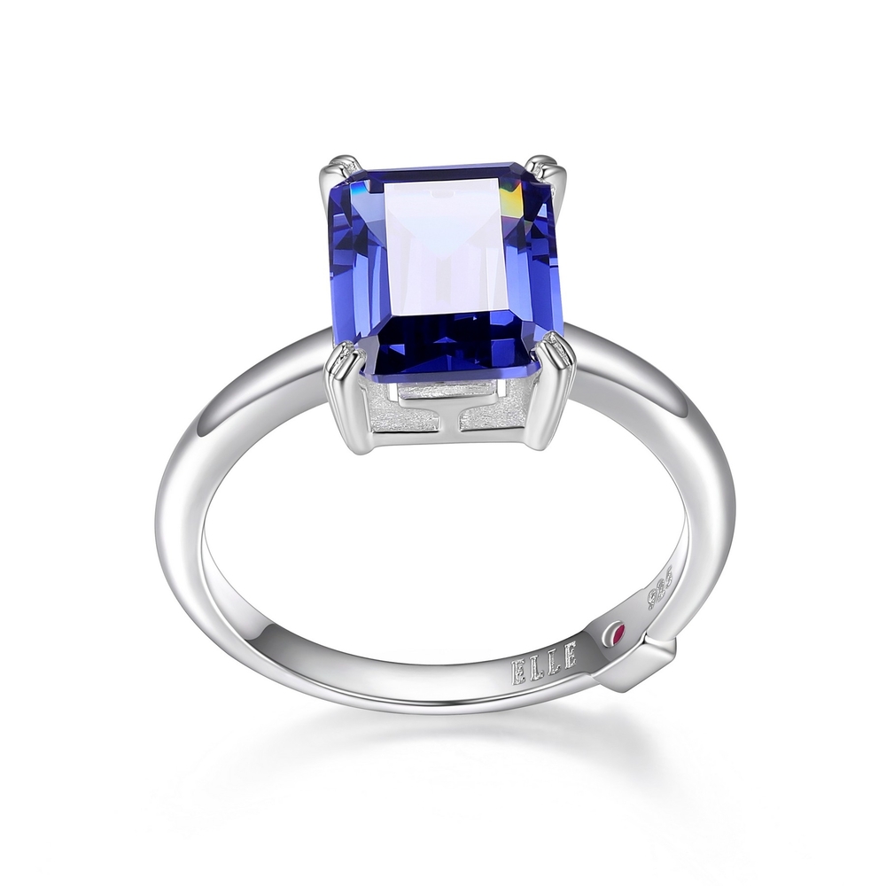 Blue stone, rhodium-plated silver ring - R4LABYCP-AC - Elle