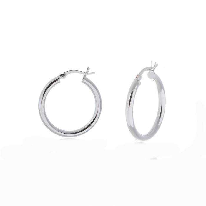 Silver hoop earrings - E4246 - Gl Creation