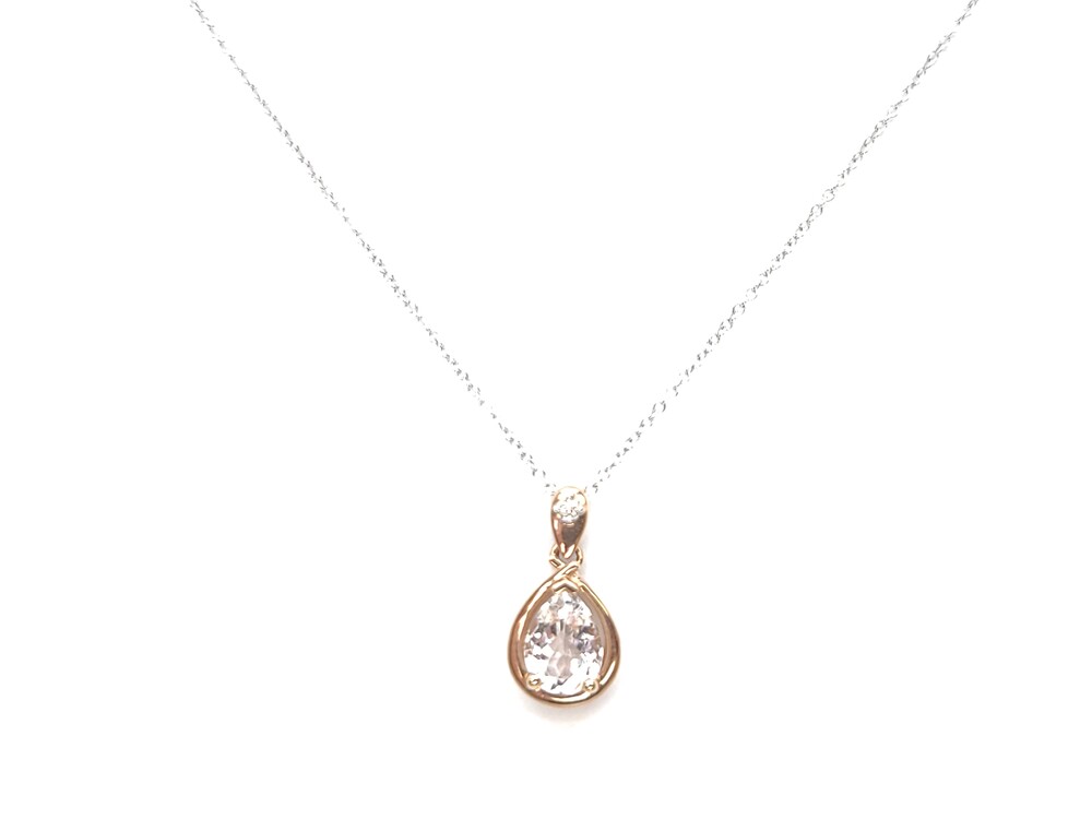 Pend or rose, morganite, 2 pts dia tot - SP6805-D-M - Exclusivités