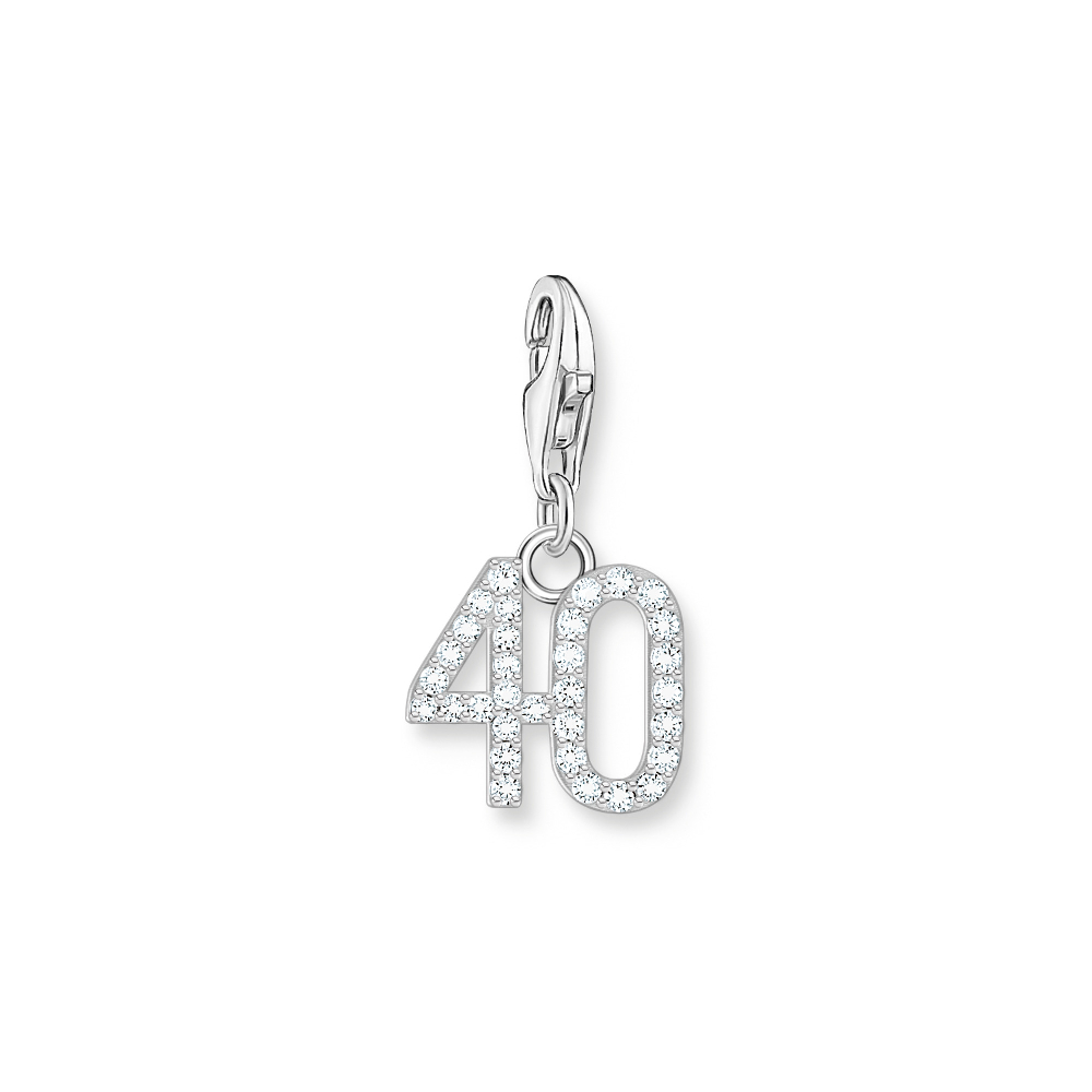 Charm 40, argent, zircons