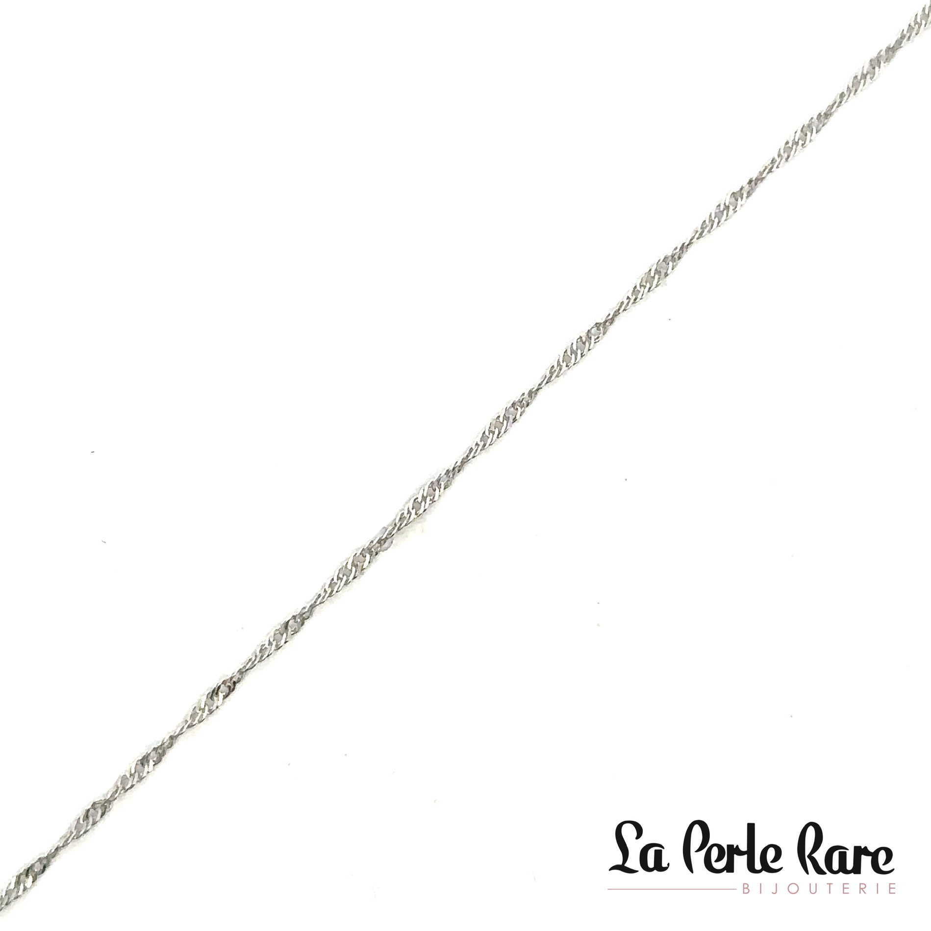 Singapore anklet chain, white gold - LPR-2110-10 - Exclusivity