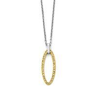 Women's 2-tone steel and zirconium necklace - T3XC120218 - Steelx