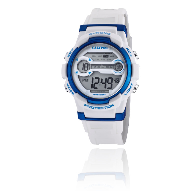 White silicone digital watch