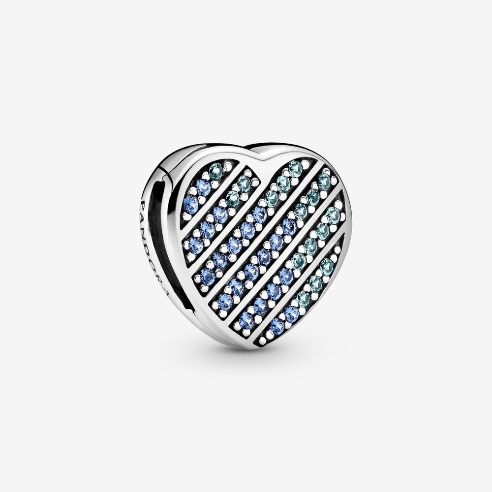 Bille coeur en pavé bleu - 799346C01 - Pandora