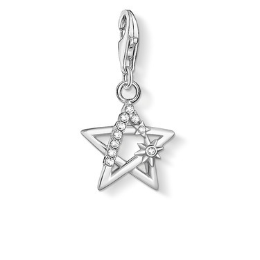 Zirconium and silver star pend. charm