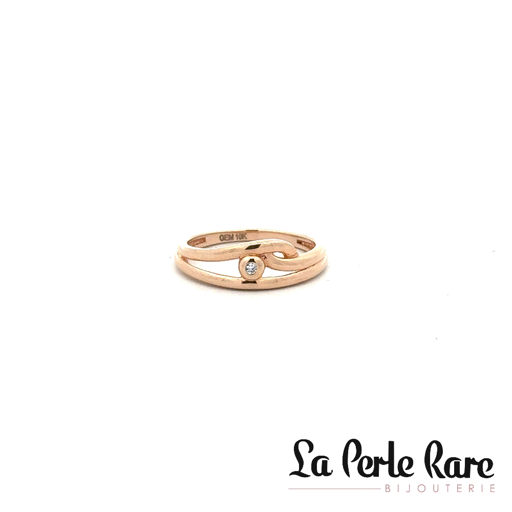 10K Rose Gold Ring, Clear Zircon - AYZ-321-R - Exclusivity