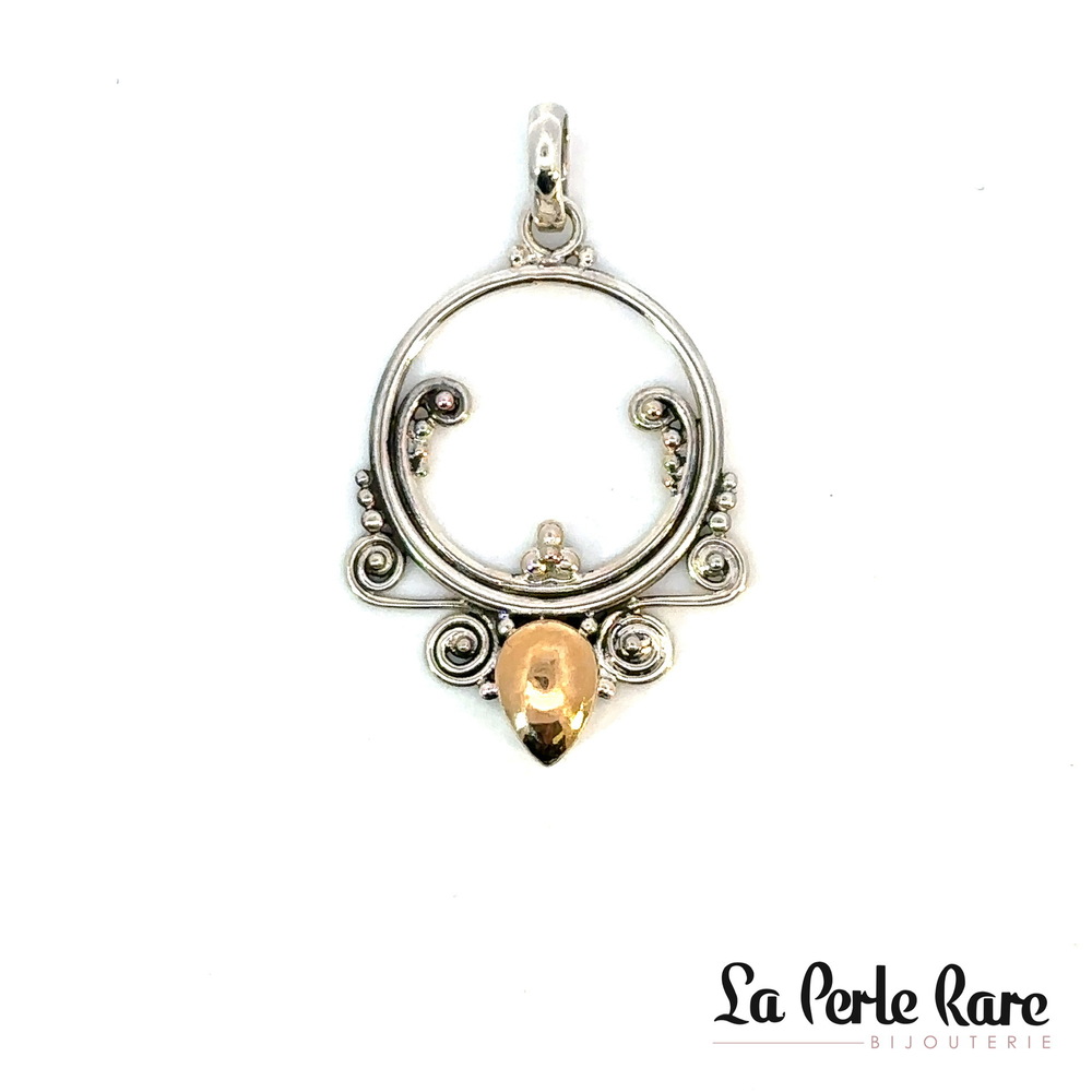 Pendentif argent, or jaune - PE162G - L'aventurine