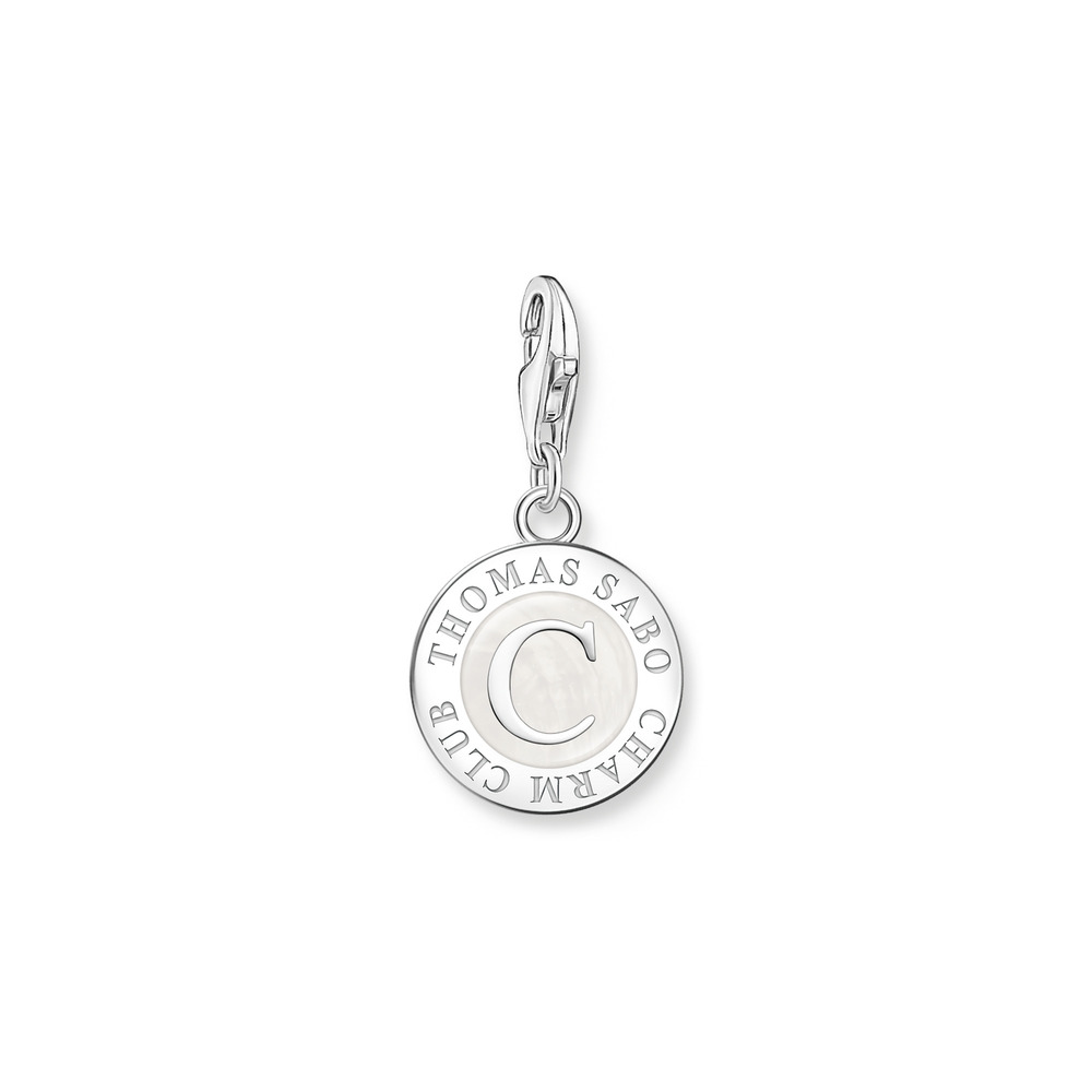 Charm argent, émail blanc