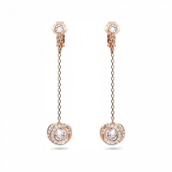 Bo pendantes métal rosé, cristaux blancs - 5636508 - Swarovski